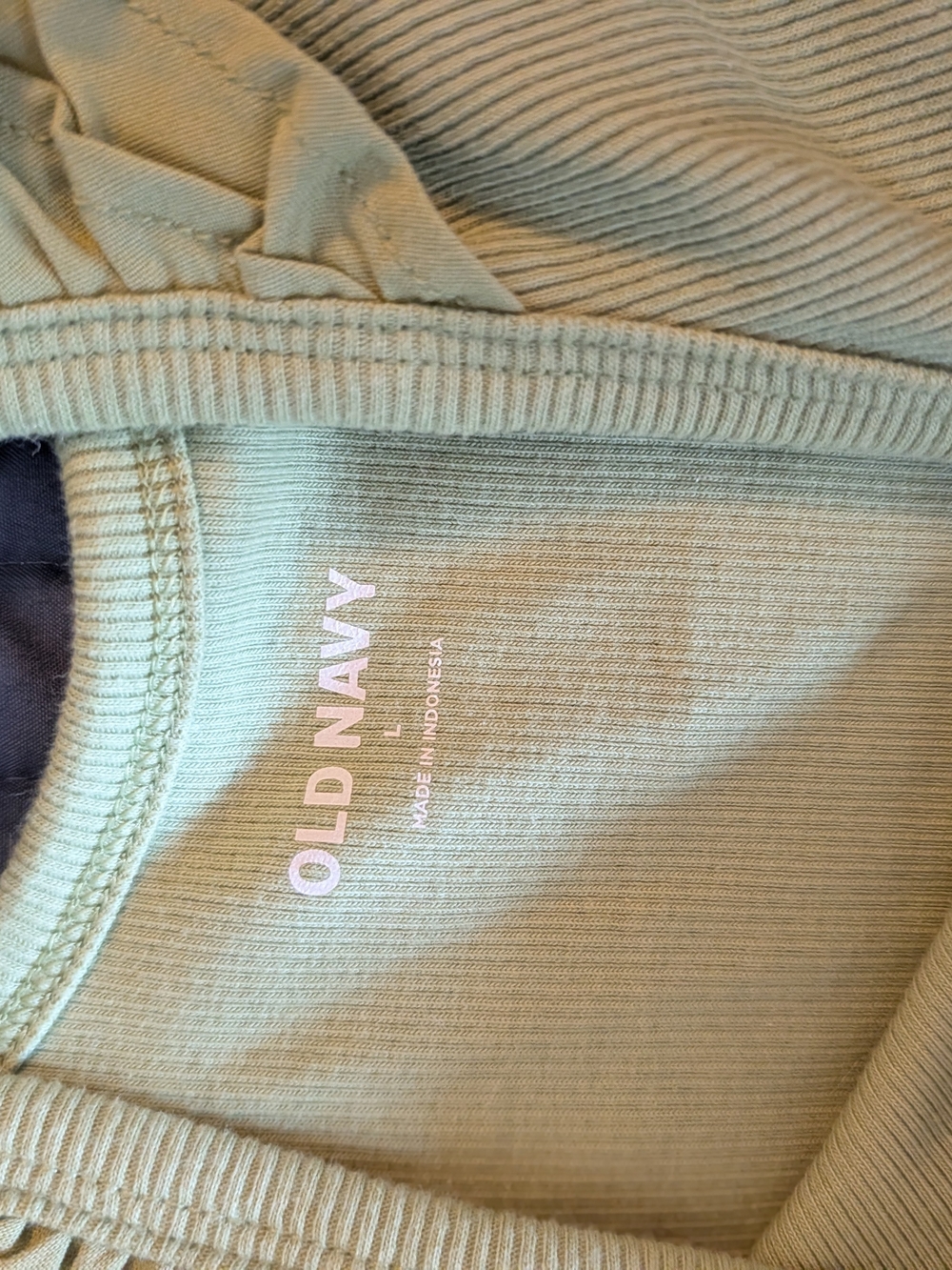 Old Navy Light Sage Green Ribbed Ruffle-Shoulder Tank - Picture 2 of 2
